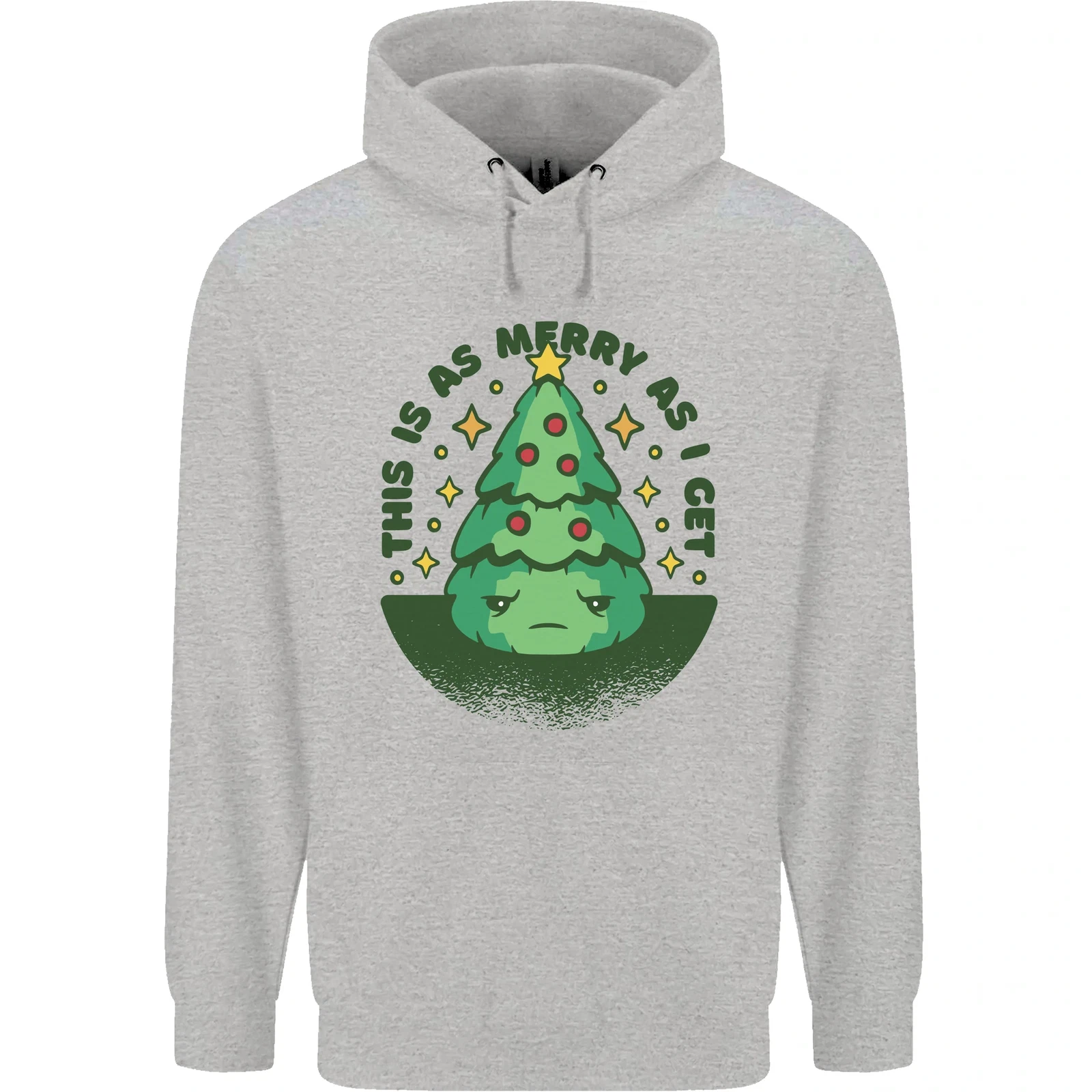 Bah Humbug Christmas Tree Mens Hoodie
