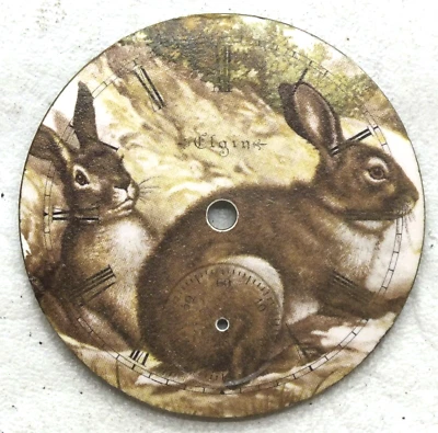 Elgin 18 Größe Feder Kaninchen Burrow Farbe Taschenuhr Porzellan Dial LW264 - Bild 1 von 3