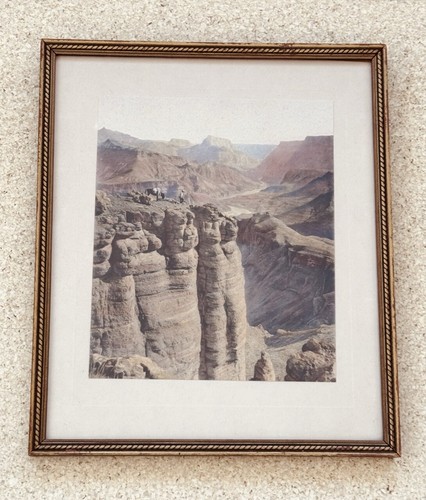 Vtg Kolb Brothers Hand Tint Oil Color Photo Grand Canyon AZ 11.5”x13.75” VGC