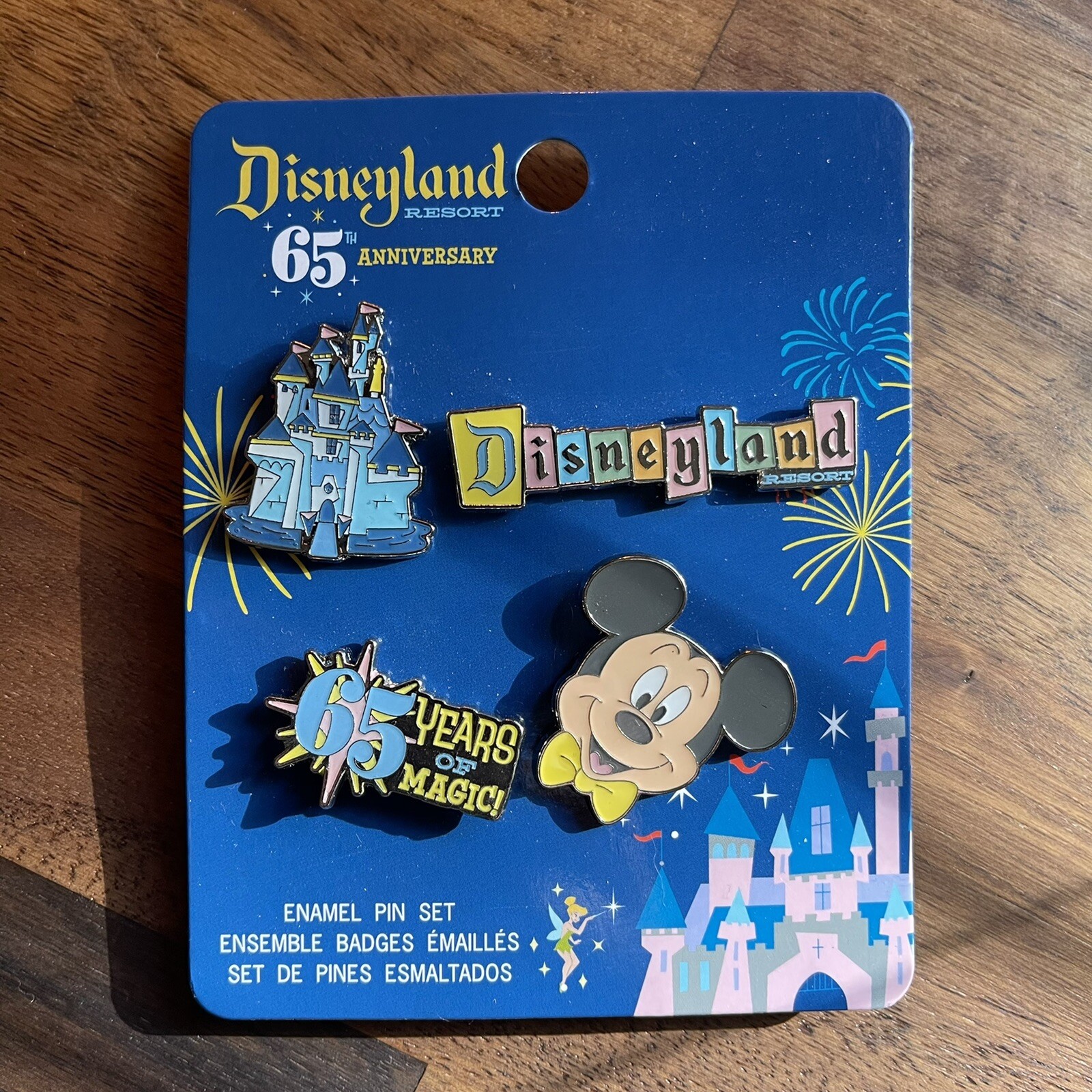 Disney Disneyland Resort 65th Anniversary Mickey Mouse Castle Enamel Pin
