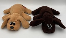 Vintage Tonka Mini Pound Puppies 1985 Tan  Dark Brown Lot of 2 Korea 8"