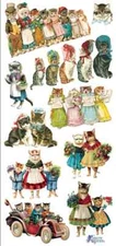 Violette Stickers Victorian Singing  Kitty Cats Craft Planner Supply Scrapbook