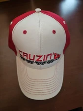 Cruzin' Baseball Cap Embroidered Semi Truck Ivory Red Hat Adjustable New W/Tags