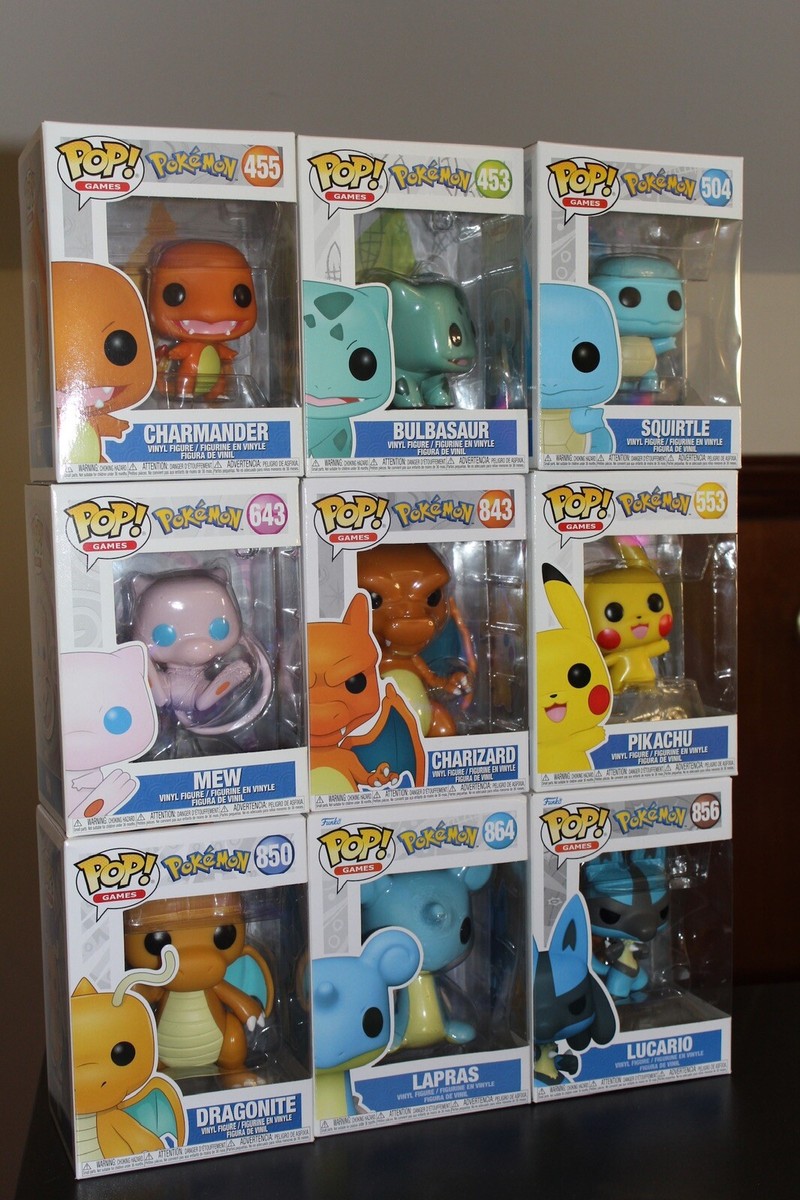 Funko Pop! Pokémon Set of 9 Charmander Pikachu Bulbasuar Squirtle