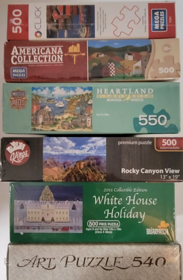 6 rompecabezas 500, 540, 550 piezas arte Casa Blanca divertirse cañón verano pesca villa Foto 2 de 4