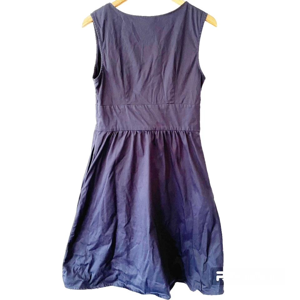 EShakti темно-синий цветочный вышитый трапециевидный vneck платье размер 10 M - Изображение 4 из 4