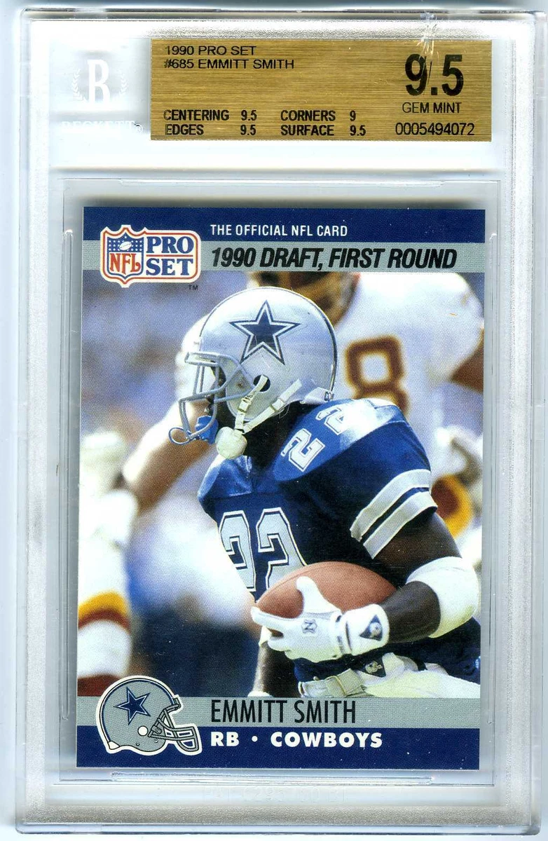 Emmitt Smith Dallas Cowboys Football Pro Set Sports Trading Cards