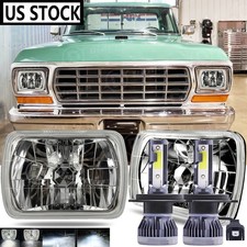 Pair 7x6 5x7 Led Headlights Hilo Beam For 1976-1986 Ford F150 F-150 Pickup Pair 7x6 5x7 Led Headlights Hilo Beam For 1976-1986 Ford F150 F-150 Pickup