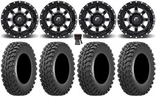 Fuel Maverick Black 15 Wheels 35 Cross Trail Tires Kawasaki Mule Pro Fxt Krx