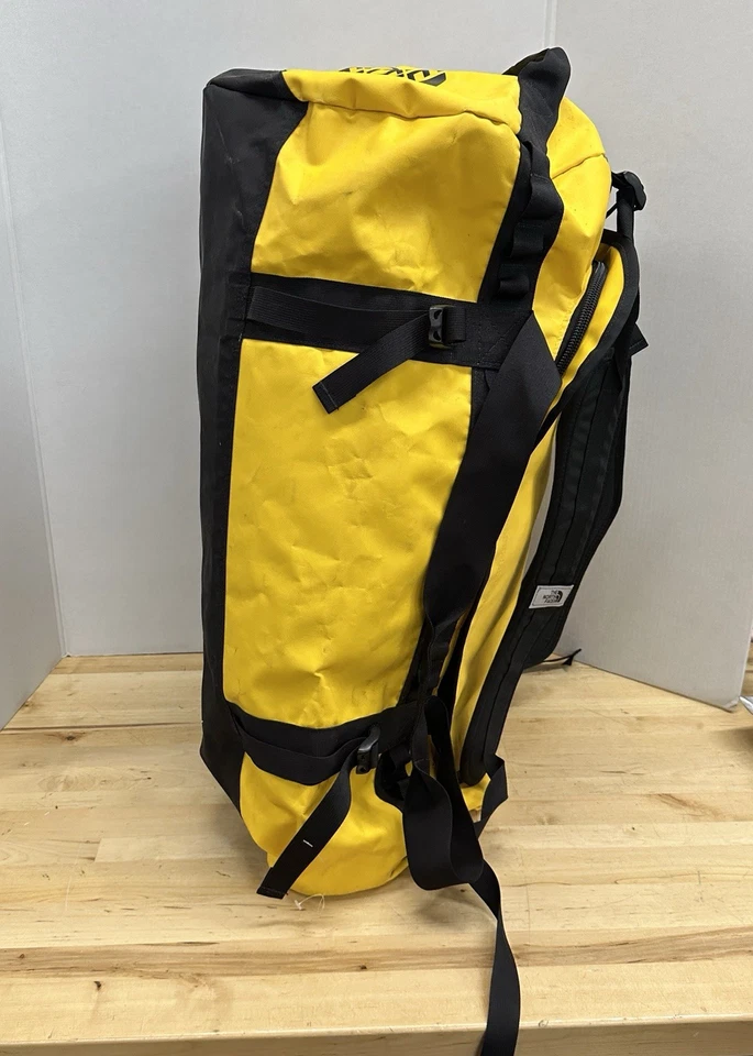 GRANDE Bolsa de Lona Cara Norte Base Campamento Bolsa de Lona Amarillo/Negro Viaje al Aire Libre Pesca Foto 2 de 4