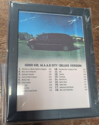 KENDRICK LAMAR ''GOOD KID MADD CITY'' 5x9 FRAMED ALBUM PRINT STAND-UP OR WALL HANG