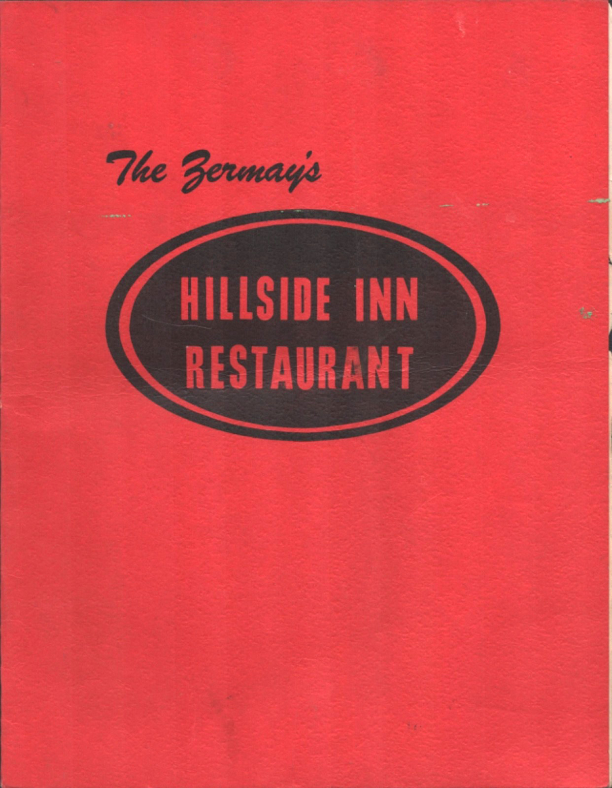 1960s HILLSIDE INN RESTAURANT vintage night owl menu SANTA ROSA, CALIFORNIA