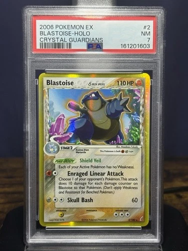 Blastoise (Delta Species) 2/100 Crystal Guardians Holo PSA 7 2006