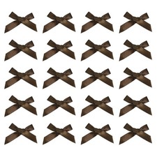 20 pcs Mini Hair Bow, 2" Cute Satin Bows Hair Clips Barrettes Pins, Coffee
