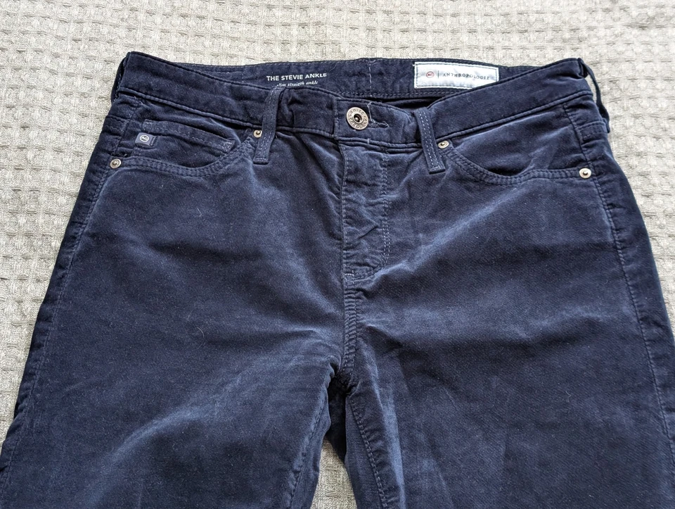 AG Adriano Goldschmied Stevie лодыжки джинсы женщин 25R вельвет тонкий прямые брюки - Изображение 2 из 4