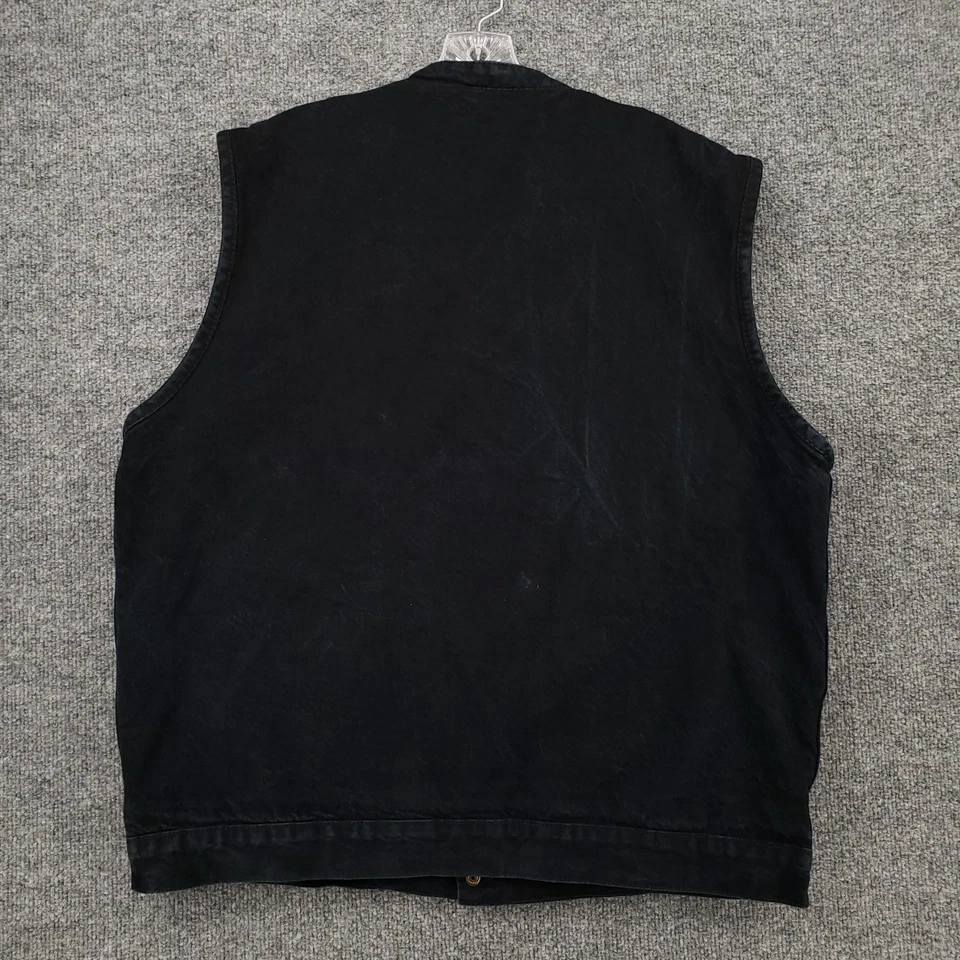 Milwaukee Leather Vest Mens 2XL XXL Black Sleeveless Snap Motorcycle Denim - Image 2 of 4