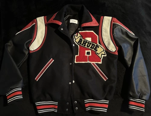 Giacca Rhude Varsity lana pelle taglia S