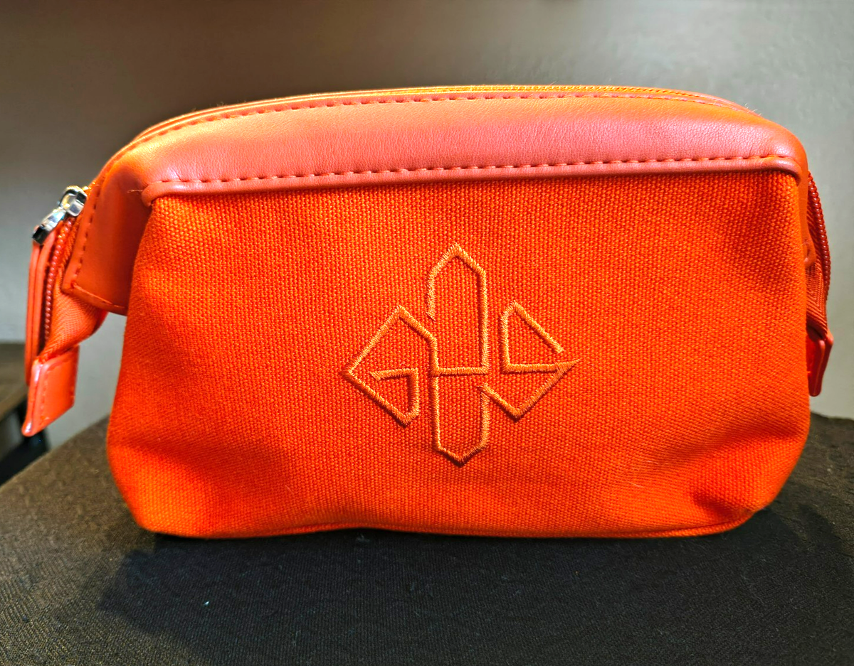 ETTINGER LONDON バック Ettinger London ANA Pouch Orange Canvas Leather Trim 8