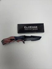 Heavy Duty ElitEdge American Serrated Spring Open Assisted Tactical Pocket Knife