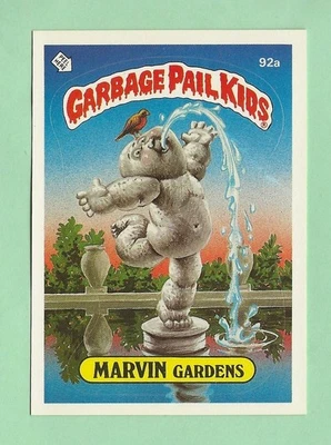 1986 Garbage Pail Kids Series 3 Card #92a Marvin Gardens - Ghost Water Error - Bild 1 von 2