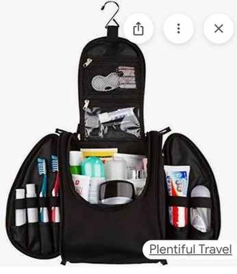 42 travel hanging toiletry bag 42 TRAVEL HANGING TOILETRY BAG ( makeup etc) BLACK & WHITE Excellent  condition