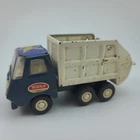 Vintage Tonka Mini Garbage Truck Blue White Diecast Metal Toy 1970s USA