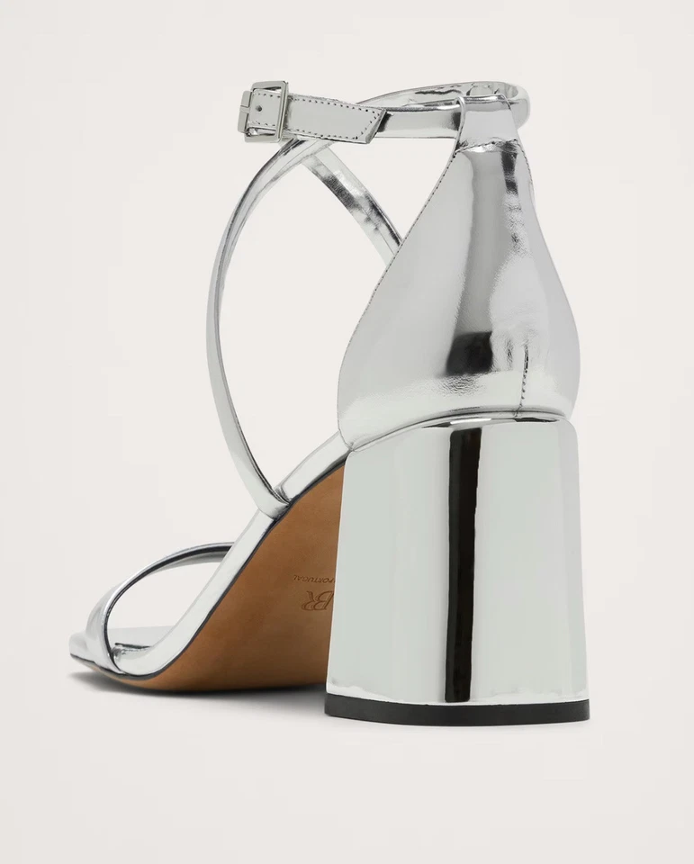 Nueva Sandalia Banana Republic ITALIANA METÁLICA-CUERO BLOQUE-TACÓN ¡NUEVA! Talla 9 Foto 4 de 4