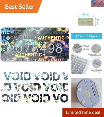 Tamper Proof Hologram Stickers - 180 Count, Secure Authenticity Guaranteed
