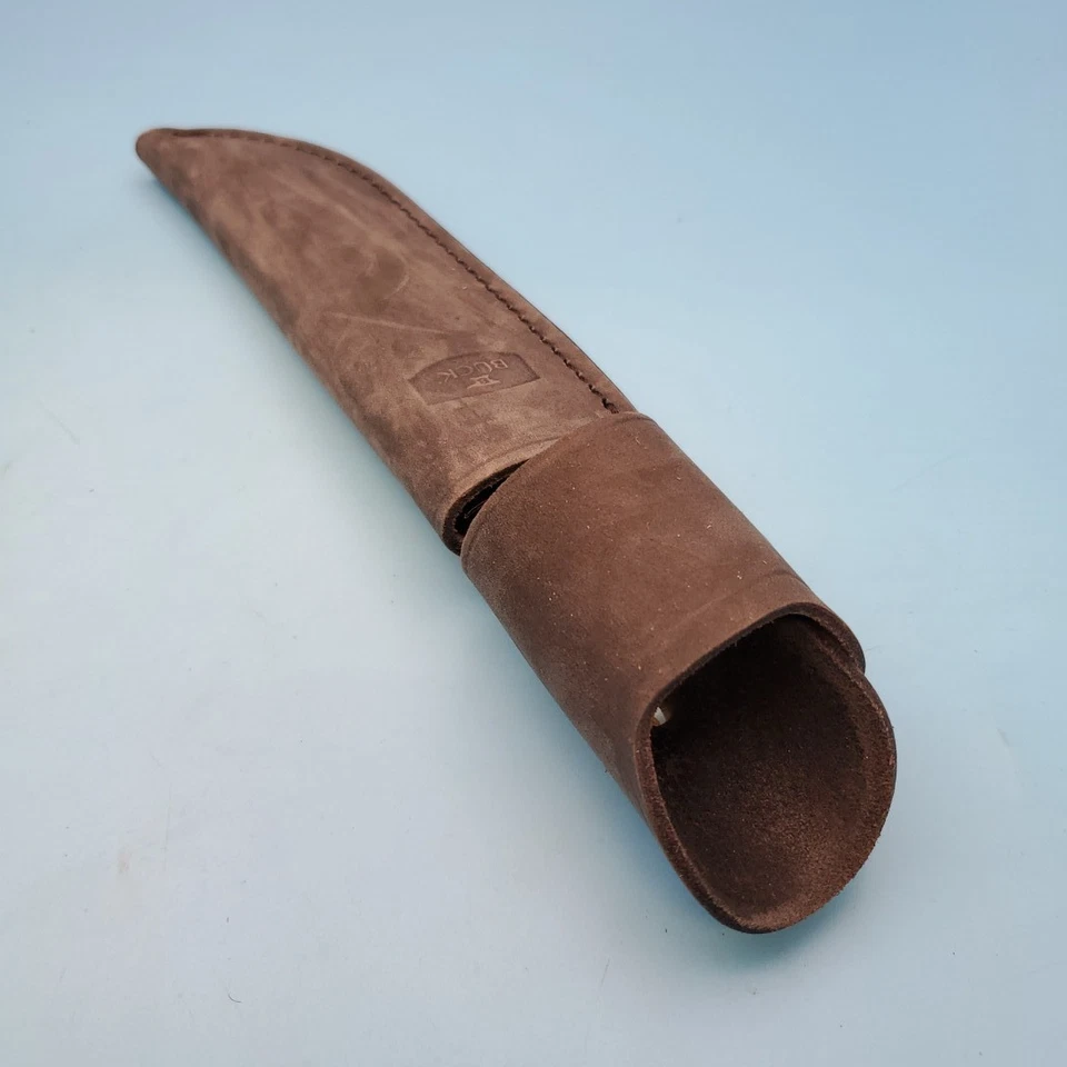 Buck Knives 119 Fixed Blade Knife Sheath Black Leather Belt Pouch 10"x 6.25" USA - Image 2 of 4