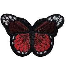 Butterfly Patch/Badge High Quality Iron-On Sew-On Red