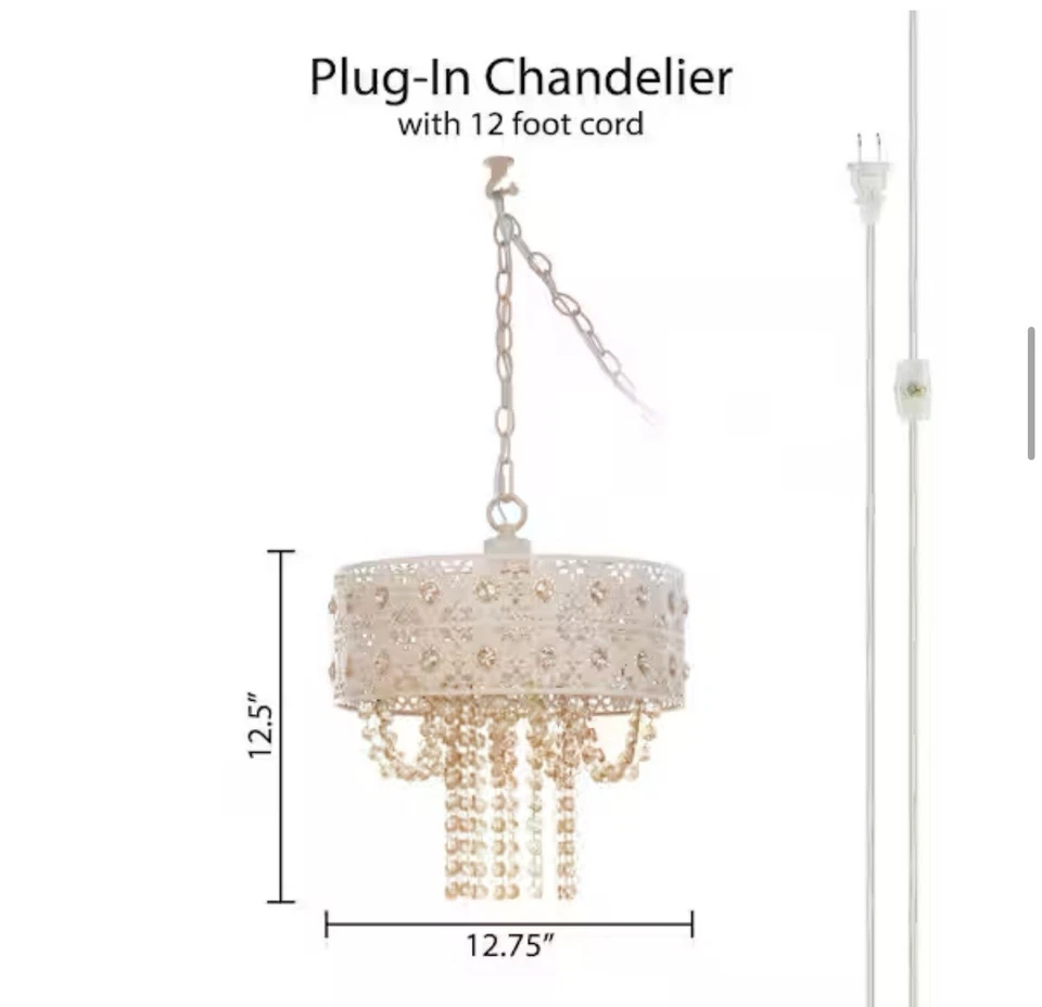 River of Goods-1-Light Champagne Chandelier with Jeweled Blossoms Shade - Image 3 of 3
