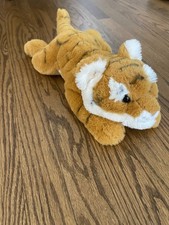FAO Schwarz Tiger Plushy Stuffed Animal Super Soft Cuddlee 17" Nose to Tail