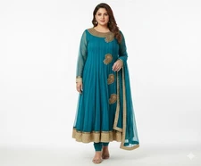 Women's Pakistani Indian 3-Piece Anarkali Style Salwar Kameez Outfit