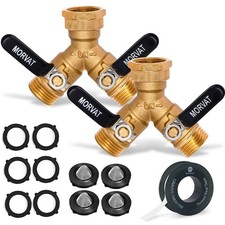 Morvat Brass 2-Way Hose Splitter with Extende...