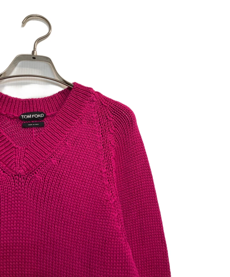 TOM FORD CUELLO EN V ALGODÓN TEJIDO TALLA: S IMPACTANTE ROSA HOMBRE BEC30 TFK300 Foto 3 de 4