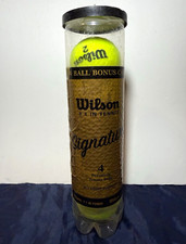 Wilson Signature Tennis Balls Vintage 2004 Sealed 4 Ball Bonus Can NOS