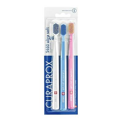 Curaprox CS5460PACK Ultra Soft Toothbrush Trio Pack, 5,460 Ultra-Fine Filaments,