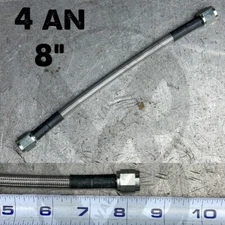 8" Stainless Steel Braided Hydraulic Line (-4AN Straight to -4AN Straight)