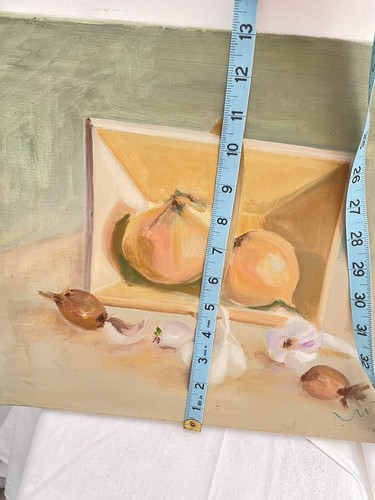 Original Painting French Still-life Pastel Basket Onions Provence Art 16x13” - Picture 8 of 16