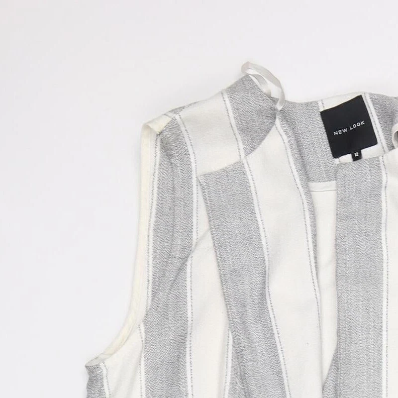 New Look Womens Multicoloured Striped Polyester Blend Blazer Size 12 - Image 3 of 4