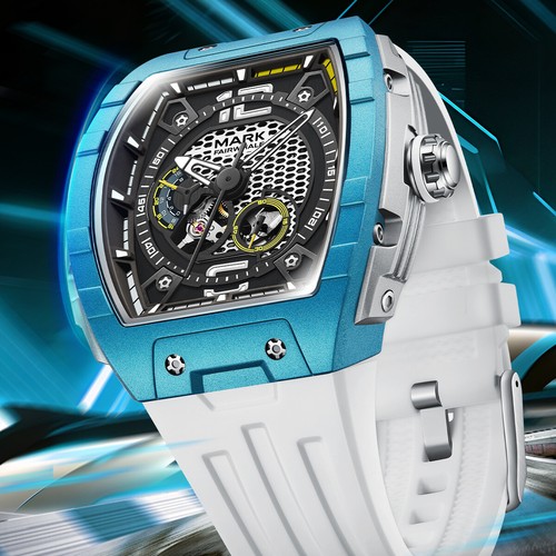 Reloj mecánico automático MARK FAIRWHALE Tonneau Hollow Luminous Tourbillon - Imagen 3 de 19