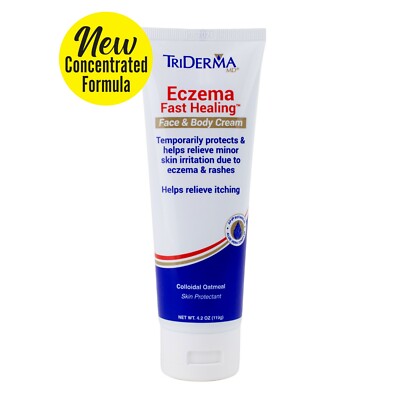 TriDerma Eczema Fast Healing Face & Body Soothing Cream - FSA Eligible - 4.2 oz