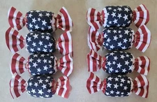 Primitive Bowl Filler Ornies 8 Candy Kisses Americana Red White Blue Tier Tray