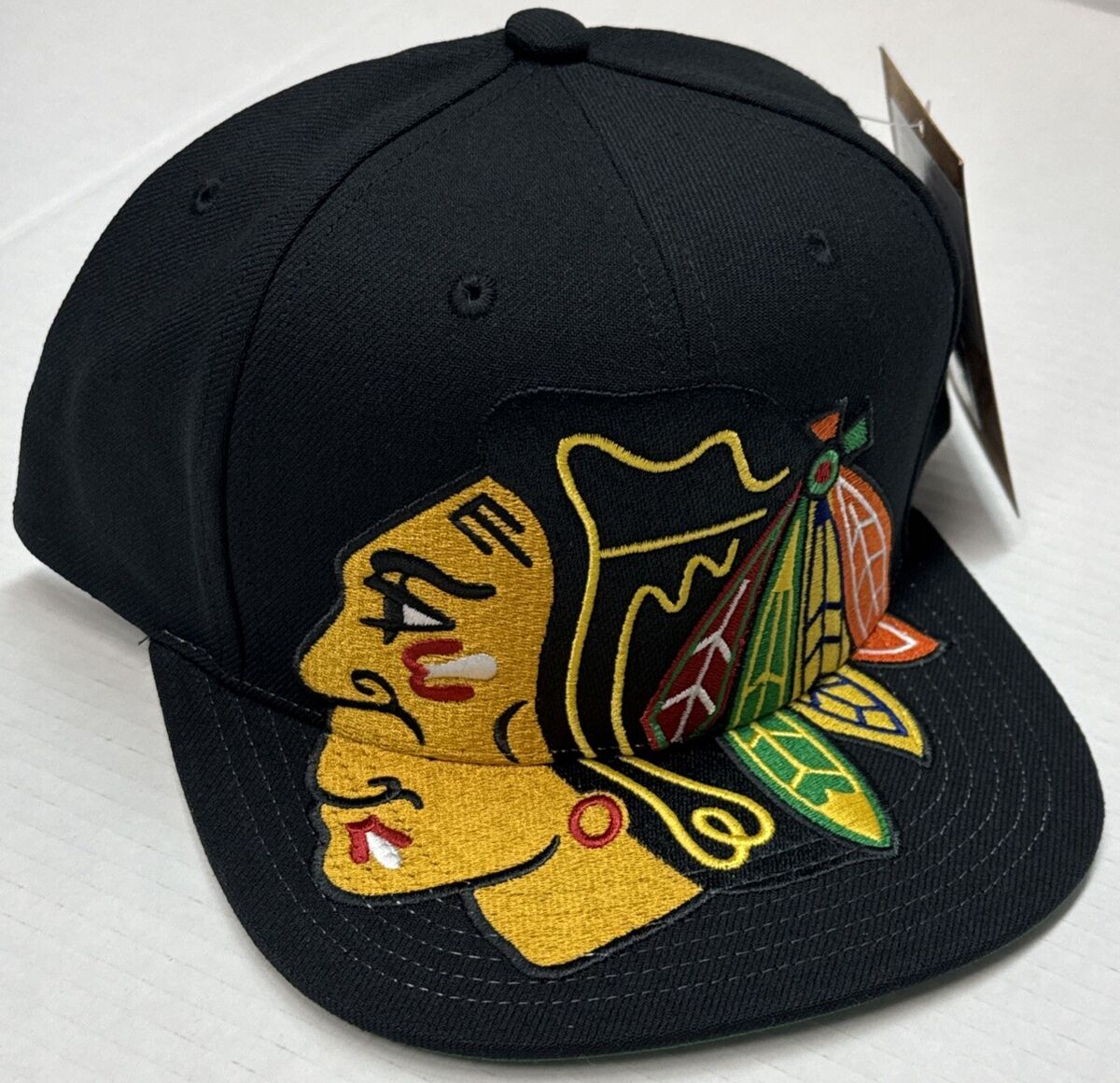 NEW MITCHELL & NESS NHL CHICAGO BLACK HAWKS XL LOGO SNAPBACK NEW MITCHELL & NESS NHL CHICAGO BLACK HAWKS XL LOGO SNAPBACK