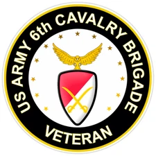 United States Army 6th Cavalry Brigade Veteran Bumper Sticker Military Decal 5"