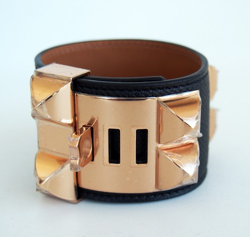 Neu authentisch HERMES CDC Collier de Chien SCHWARZ Bitter Roségold Hardware S - Bild 5 von 9