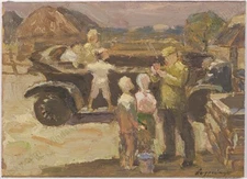 Michail Andreichuk (1927-2020) "Lenin" Soviet Socialist Realism, Oil Painting(1)