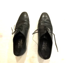 Ferragamo Mens  8.5 D dress derby black Model (1LC 20684) wing  tip