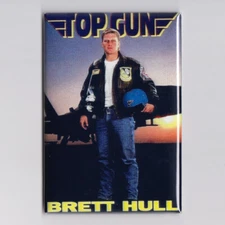 BRETT HULL / TOP GUN  - 2"x3" POSTER MAGNET (costacos hockey nhl st louis blues 