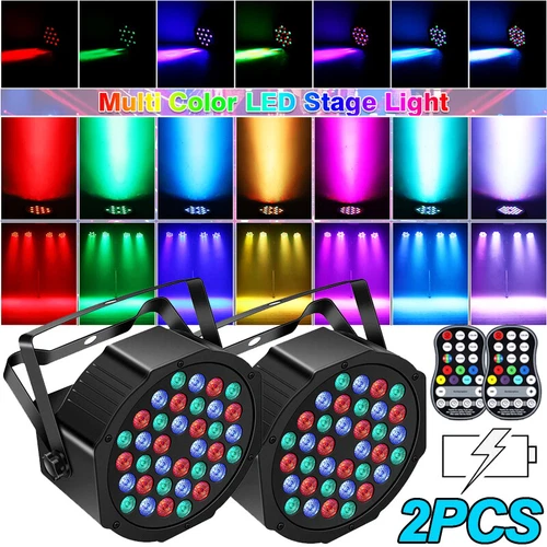 8x RGBW Par Wiederaufladbar 36 LED Par Strahler DMX DJ Show Partylicht / Tasche - Bild 20 von 34